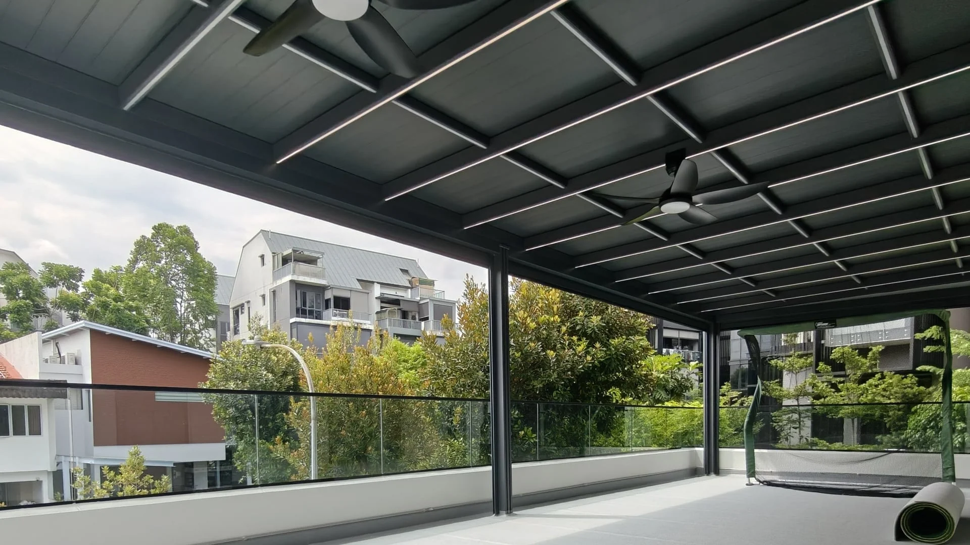 Facade at dusk, aluminium systems supplied by Alu-R Pro in Singapore